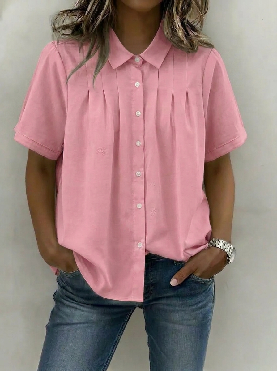 Limited-Time Offer: 49% OFF🔥Women’s Cotton Linen Pleated Button-Up Shirt