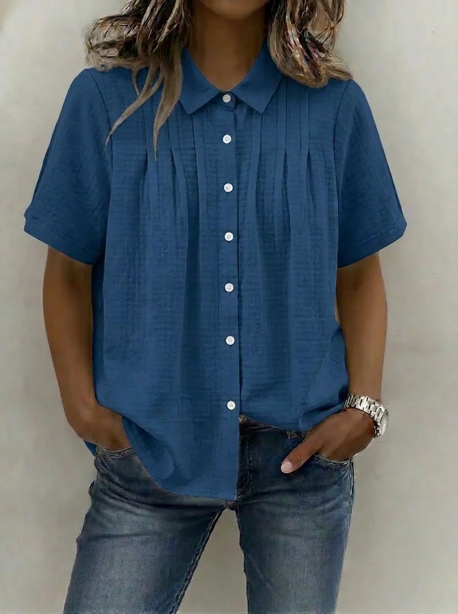 Limited-Time Offer: 49% OFF🔥Women’s Cotton Linen Pleated Button-Up Shirt