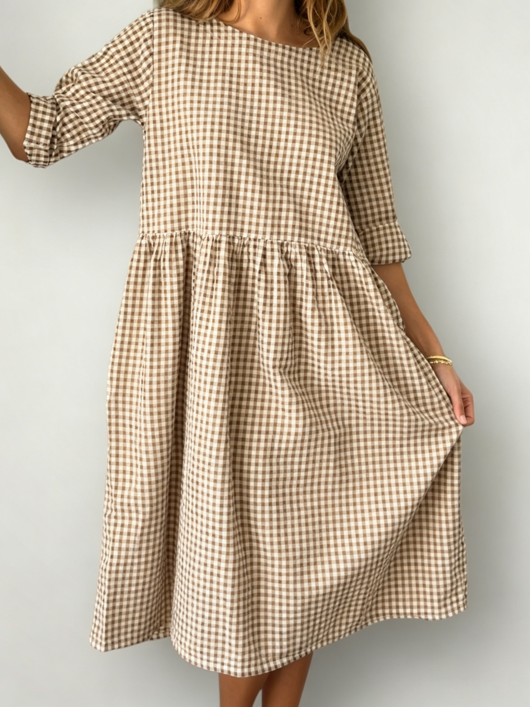April Dress  Gingham Cotton Dress