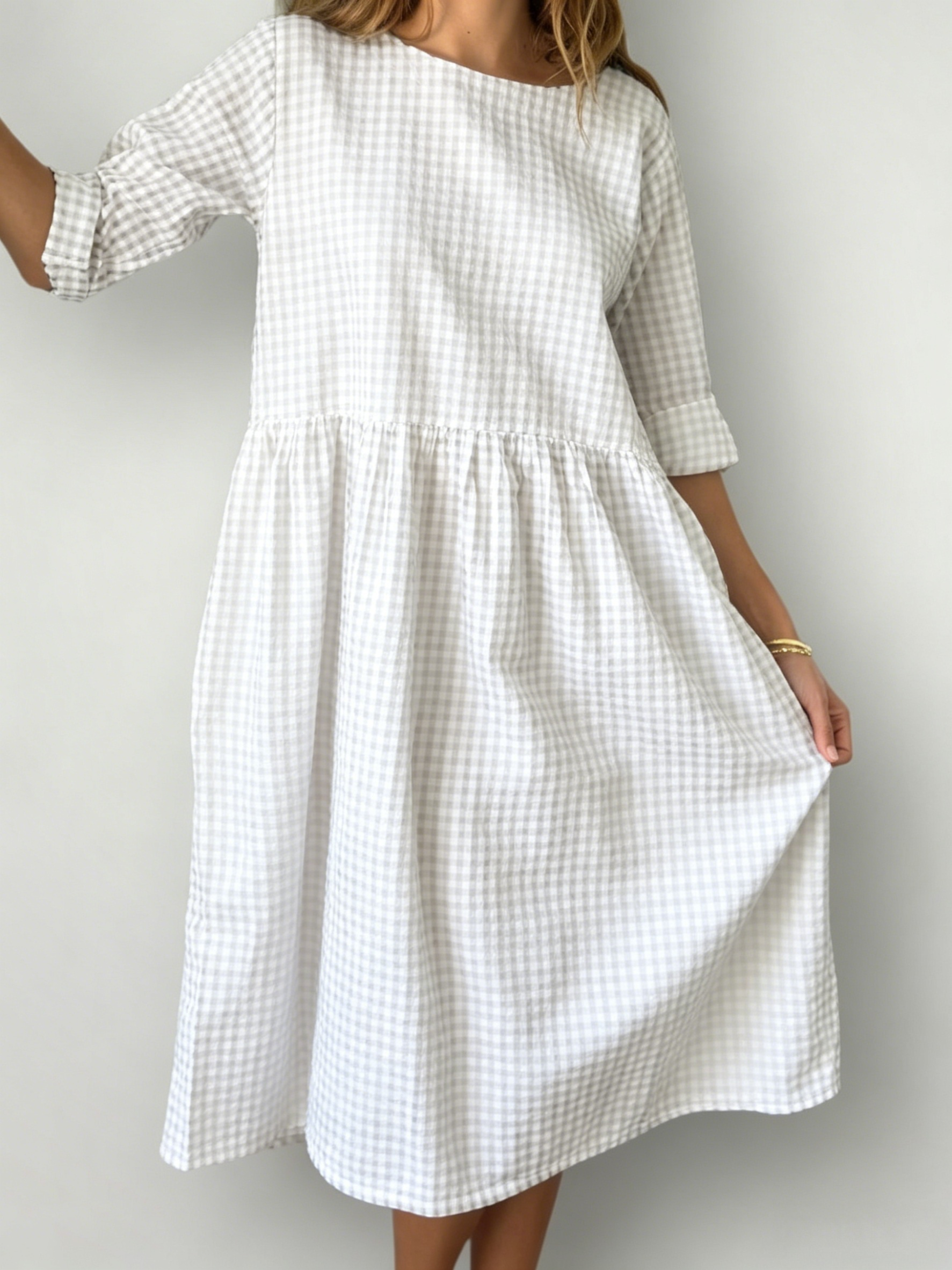 April Dress  Gingham Cotton Dress