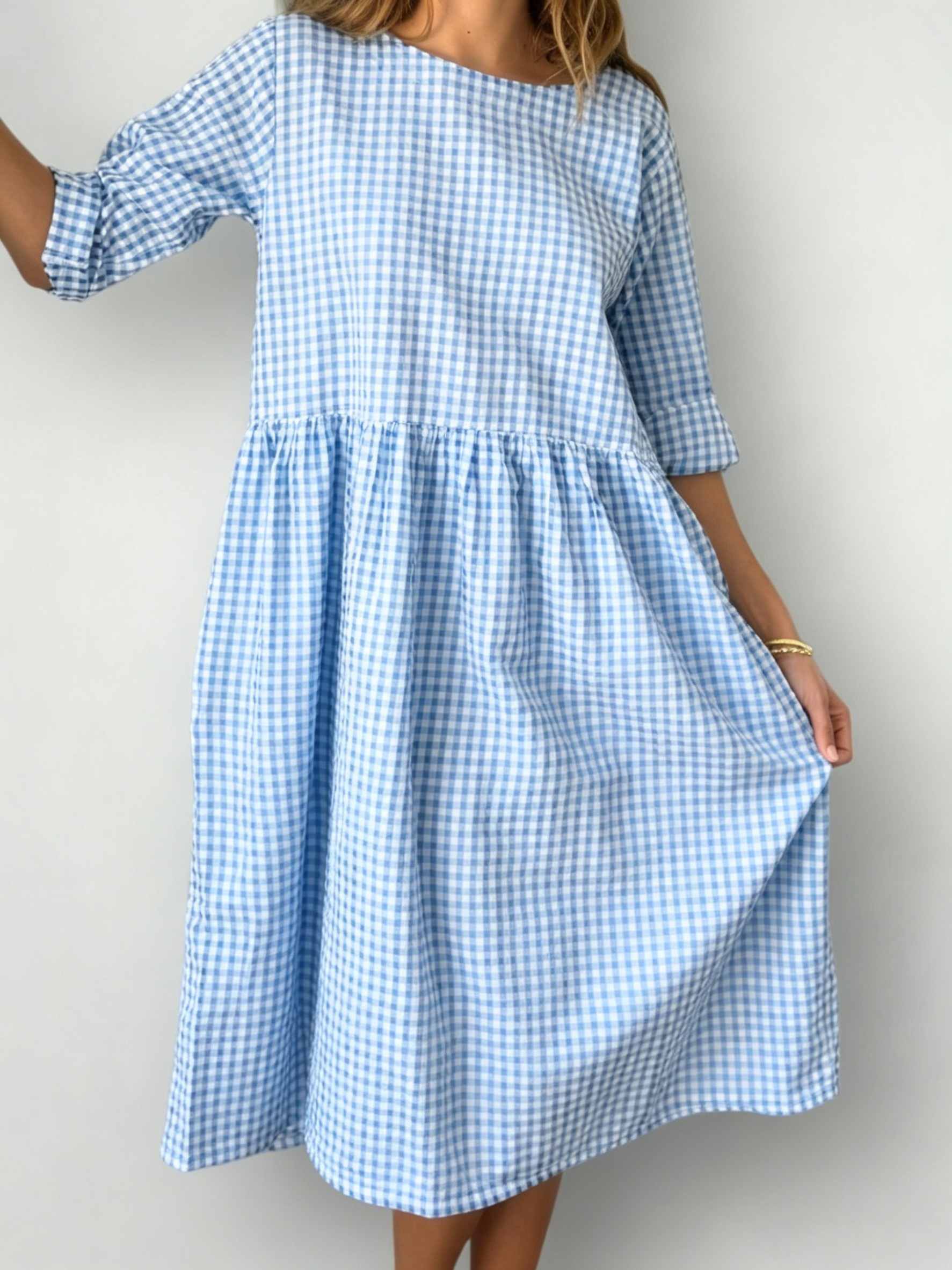 April Dress  Gingham Cotton Dress