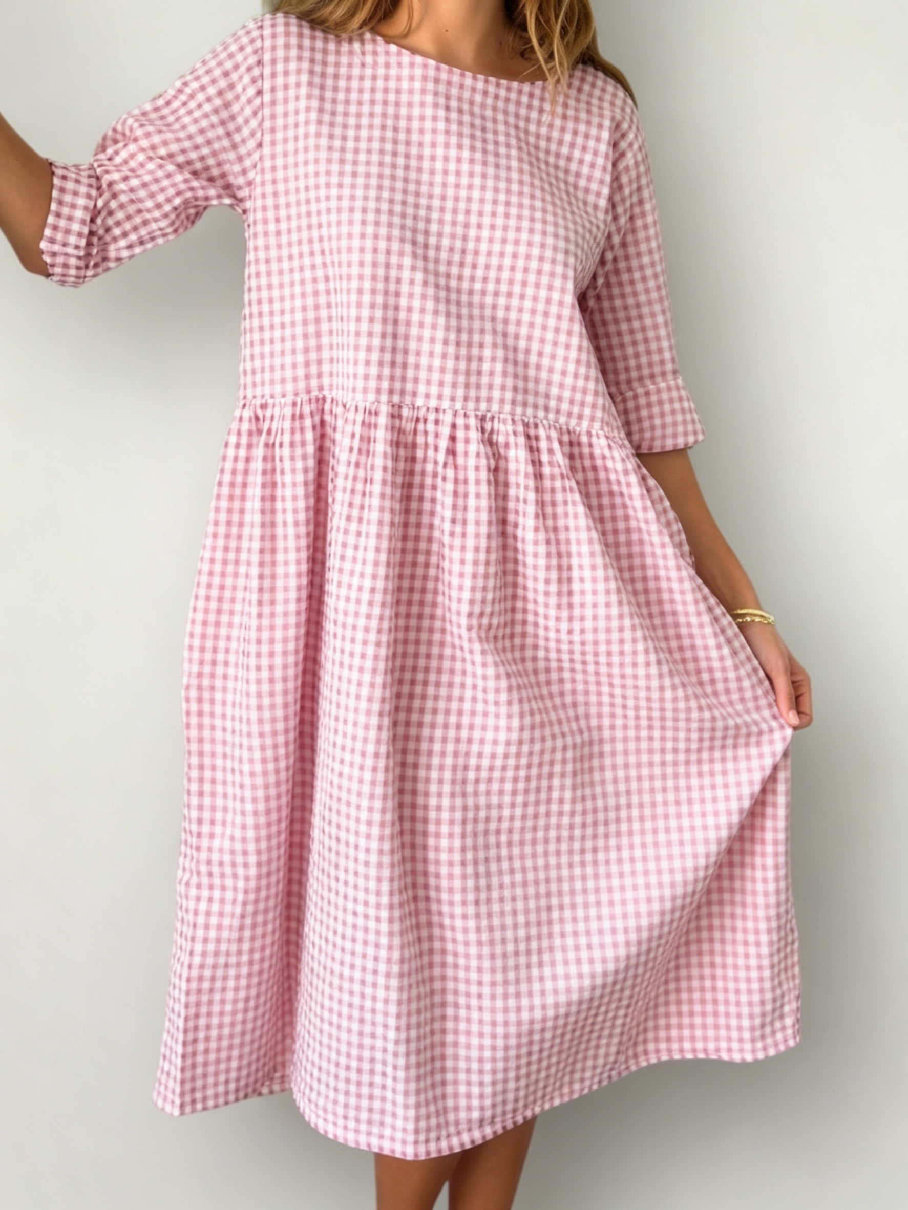 April Dress  Gingham Cotton Dress