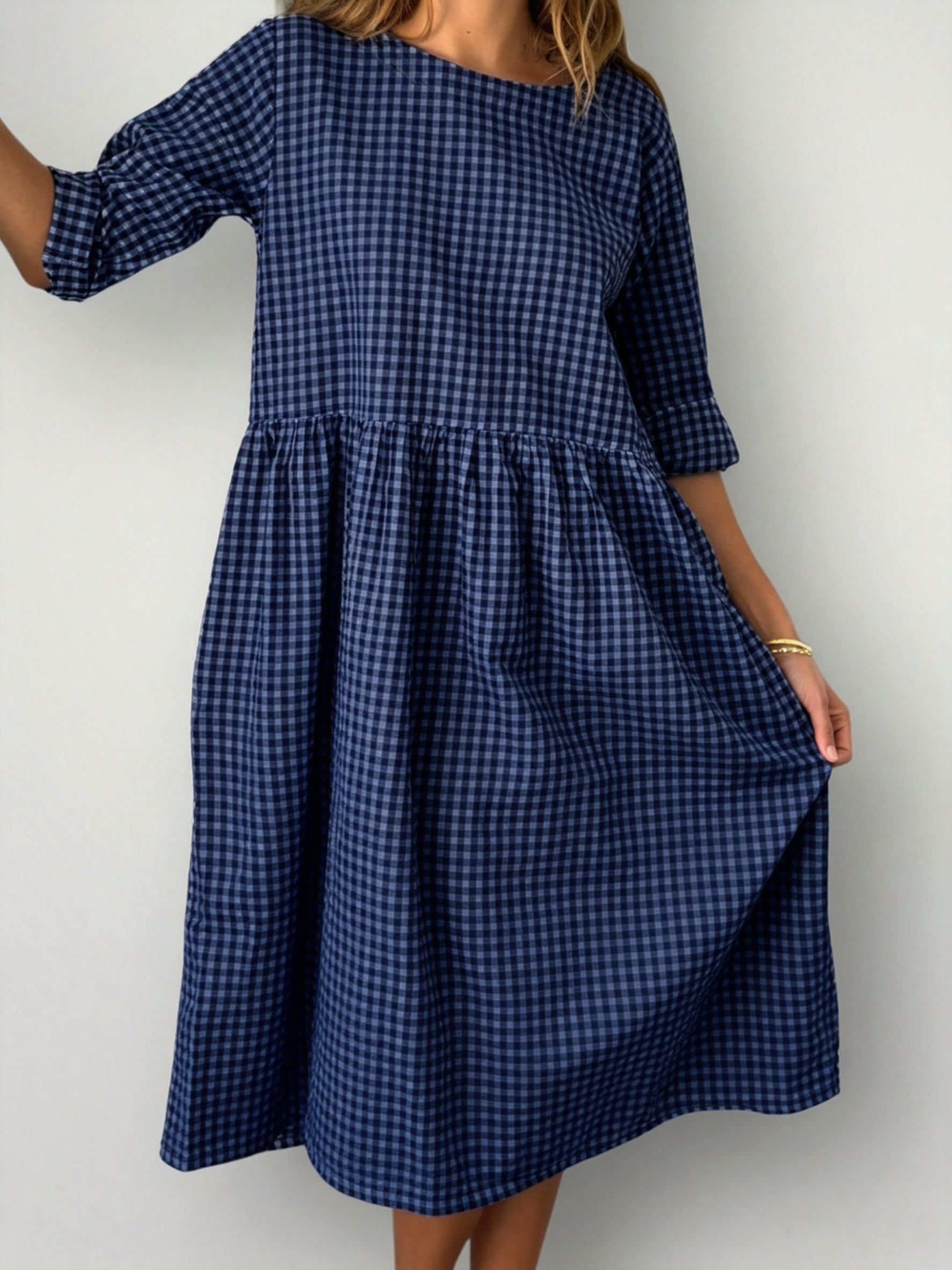 April Dress  Gingham Cotton Dress