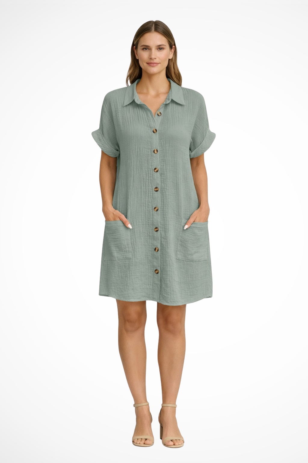 Sommer Hemdkleid mit Taschen – Bequem & Vielseitig
