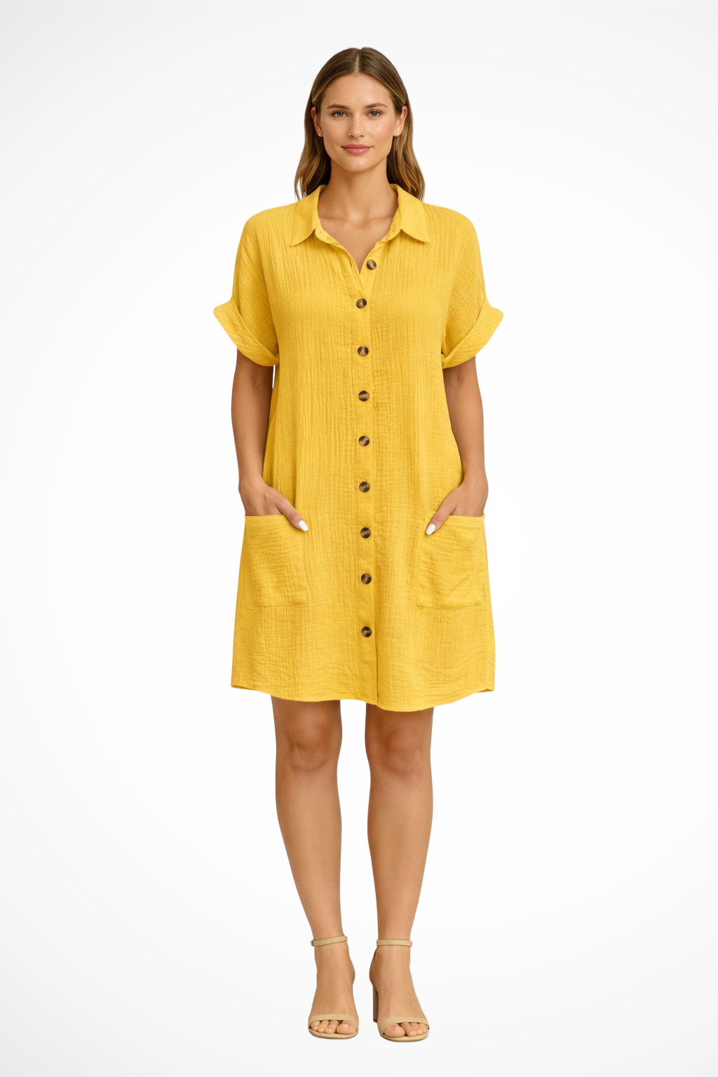 Sommer Hemdkleid mit Taschen – Bequem & Vielseitig