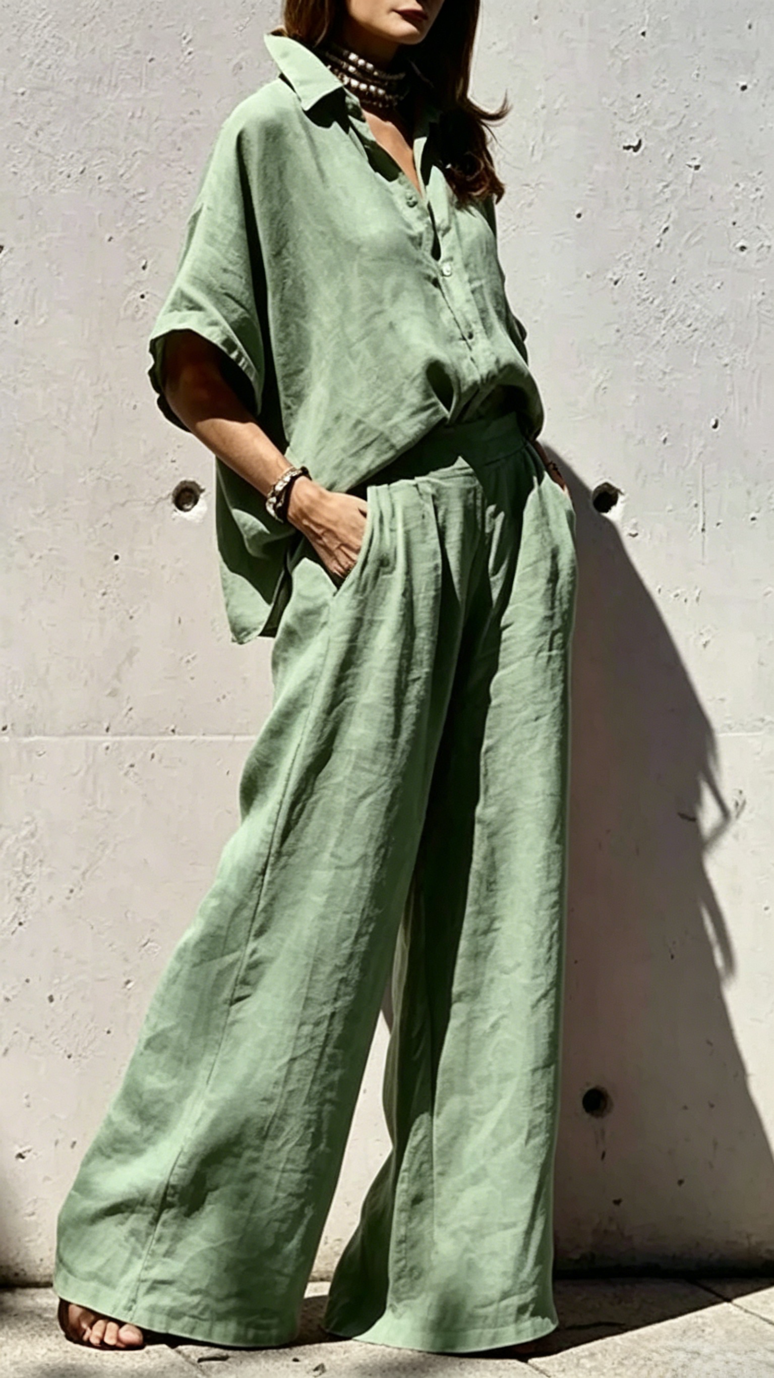 Leinen-Baumwoll-Set Damen – Locker & Elegant