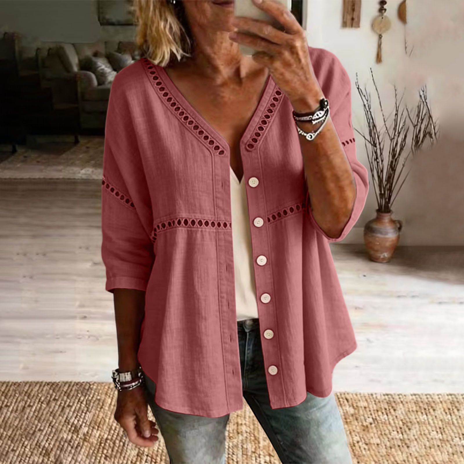 Women's Casual Cotton Linen Cardigan