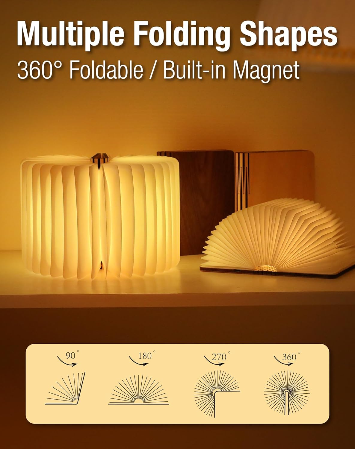 Magic Folding Book Light – Opens Into a Warm Glowing Lamp