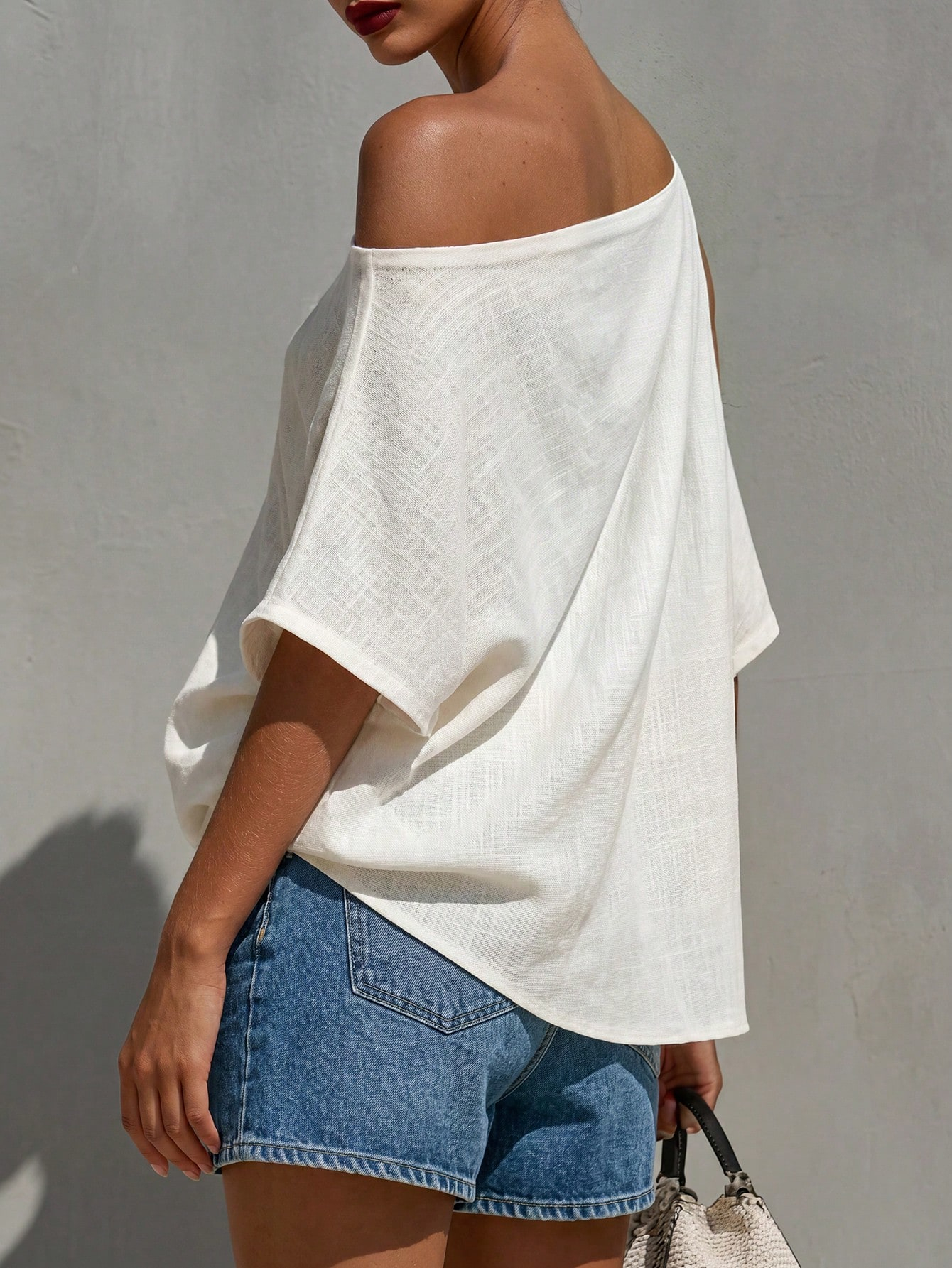 One-Shoulder Leinen Top Damen – Luftig, elegant & figurfreundlich
