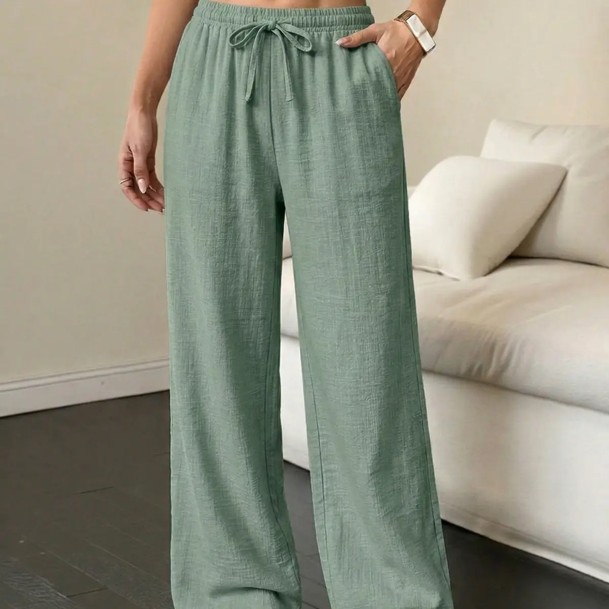 The Ultimate Snatched-Waist Wide Leg Pants