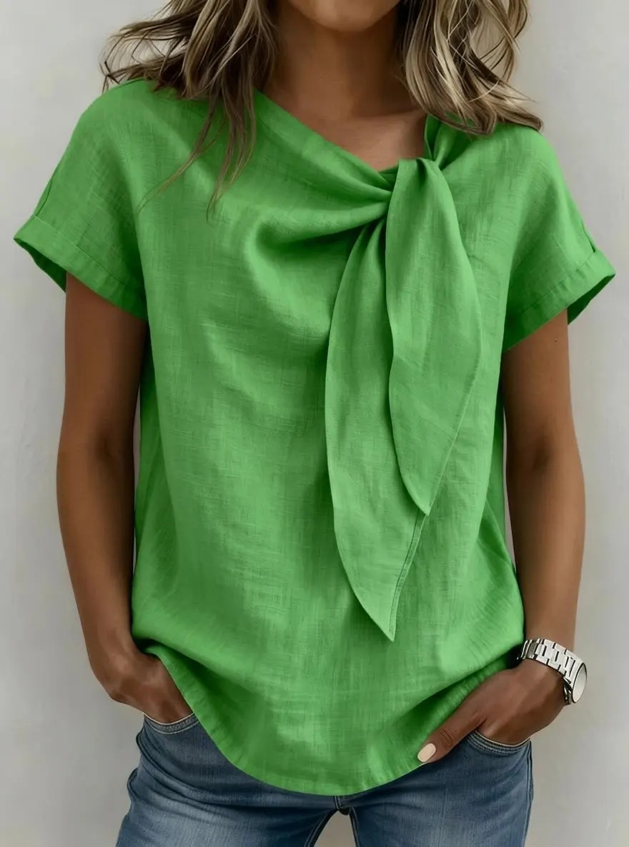 The Knot-Detail Linen Blouse