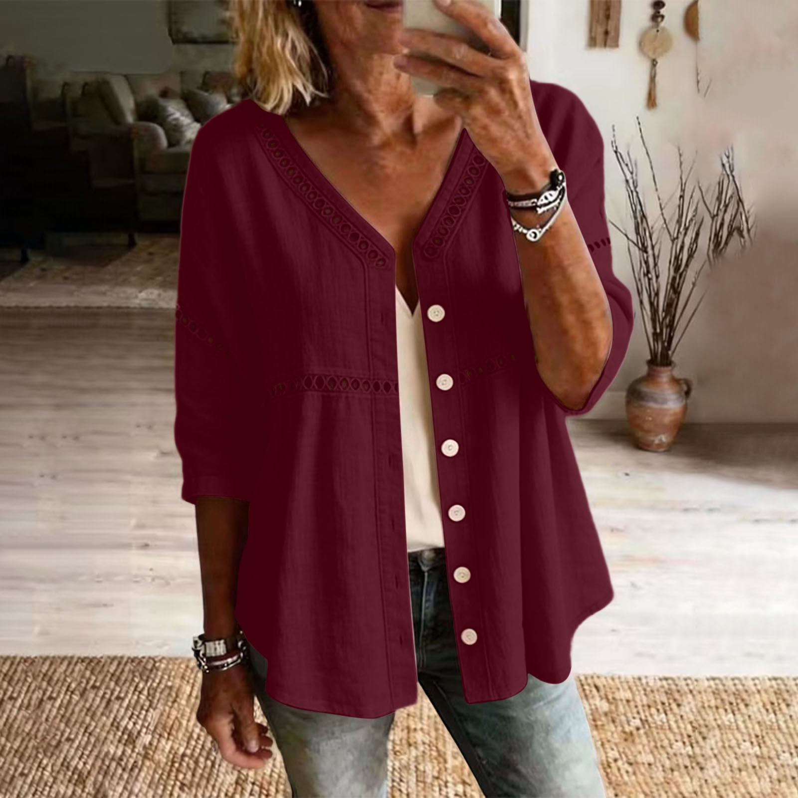 Women's Casual Cotton Linen Cardigan