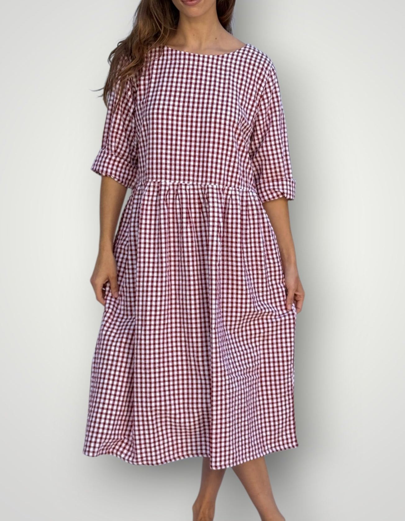 April Dress  Gingham Cotton Dress