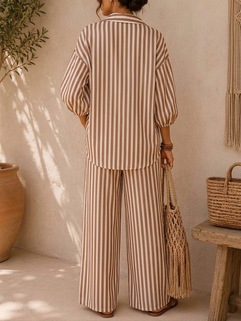 ☀️ Sommer-Zweiteiler Set im Streifen-Look – Leicht, luftig & perfekt für jeden Tag