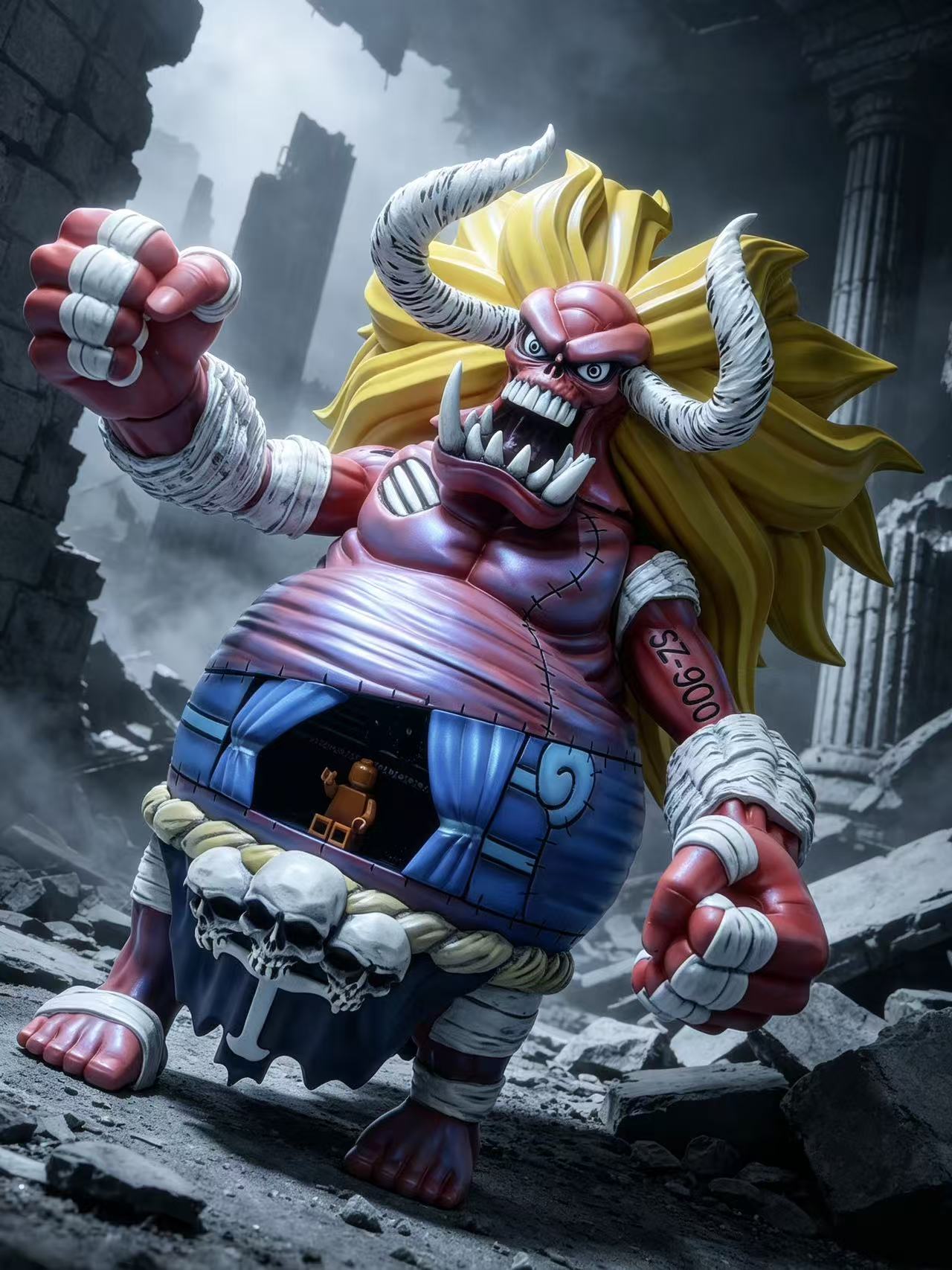 【THB-YYDSJ】Oz the Zombie Ogre (One Piece) 海賊王 殭屍魔人奧茲 원피스 좀비 마귀 오즈【custom minifigures】
