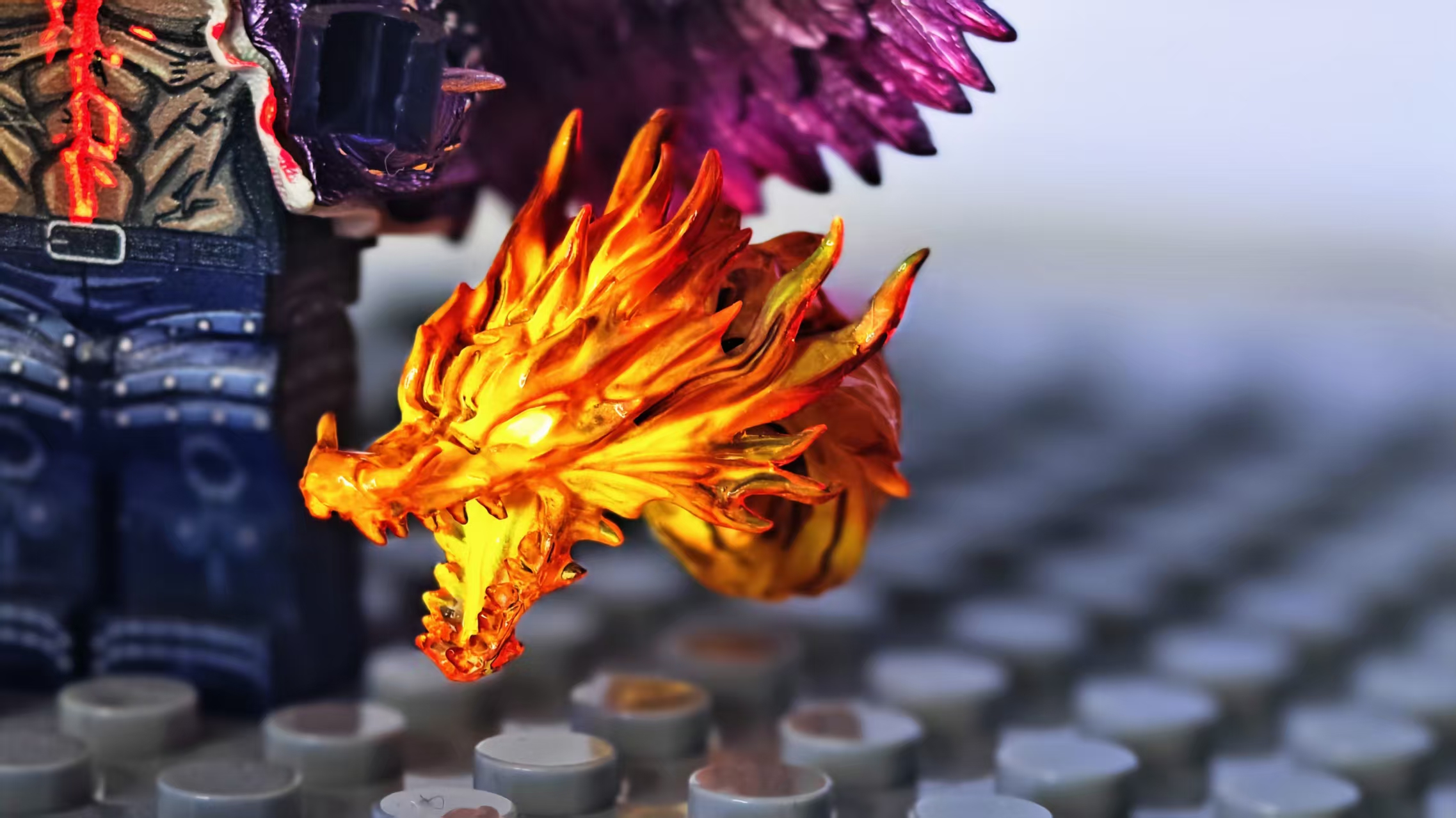 【Fire Brich】King the Wildfire (Omori Karyudon) 三災之首【炎災】燼 禦守火龍皇 삼재의 수장【화재】킹 오오모리 류우돈 【custom minifigures】