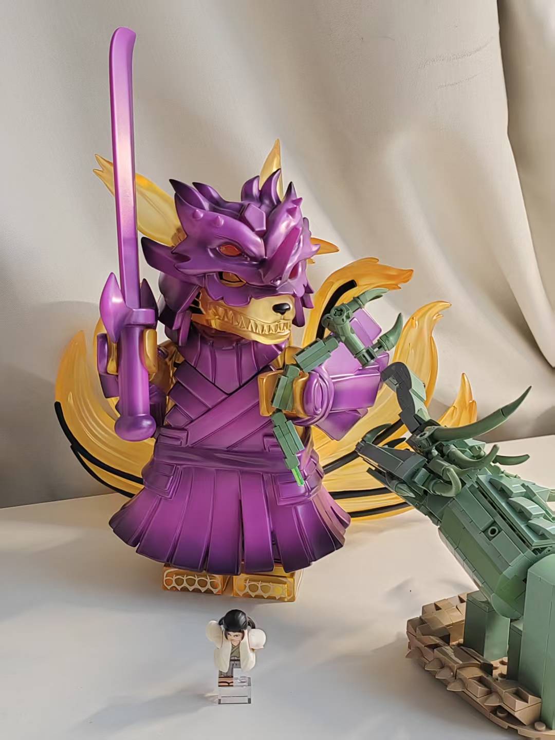 【Orange】 big Kurama armed with Susanoo + package威裝九尾【大人仔】+ 補充包 장갑 쿠라마【빅 미니피규어】+ 액세서리 팩【custom minifigures】