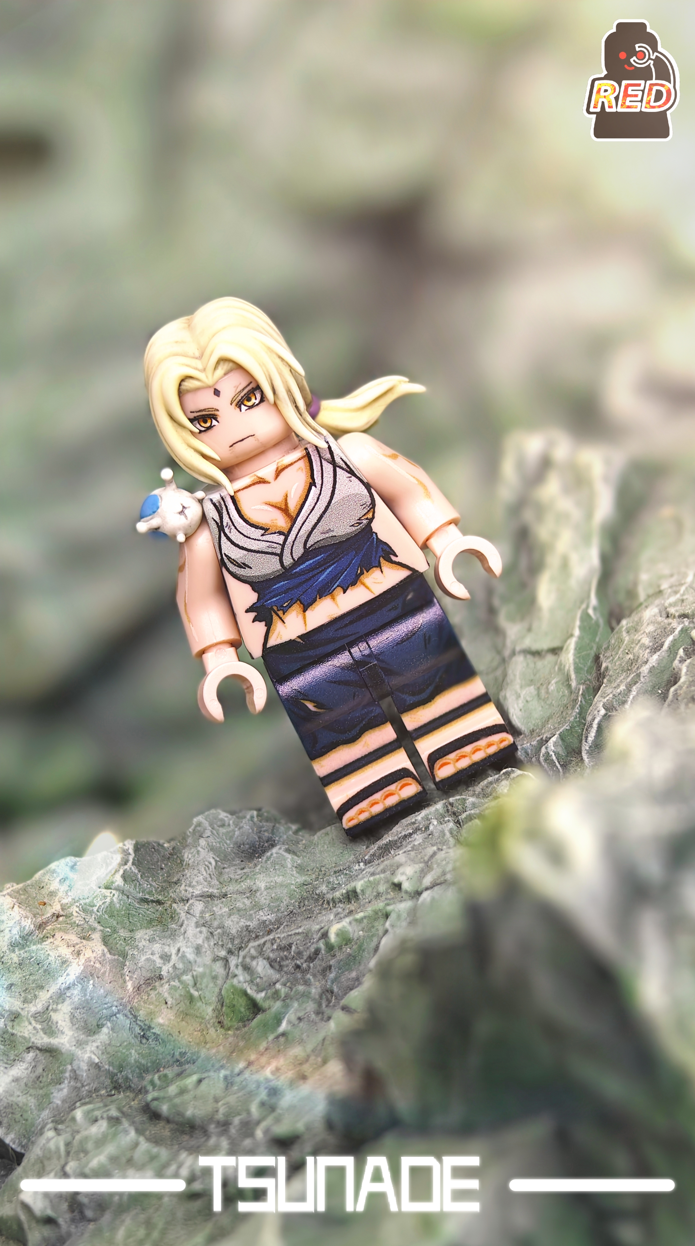 【Red】Tsunade [Fourth Great Ninja War - Damaged Version] 綱手【忍界大戰 - 戰損】 츠나데 [제4차 닌계대전 - 파손 버전]【naruto custom minifigures】