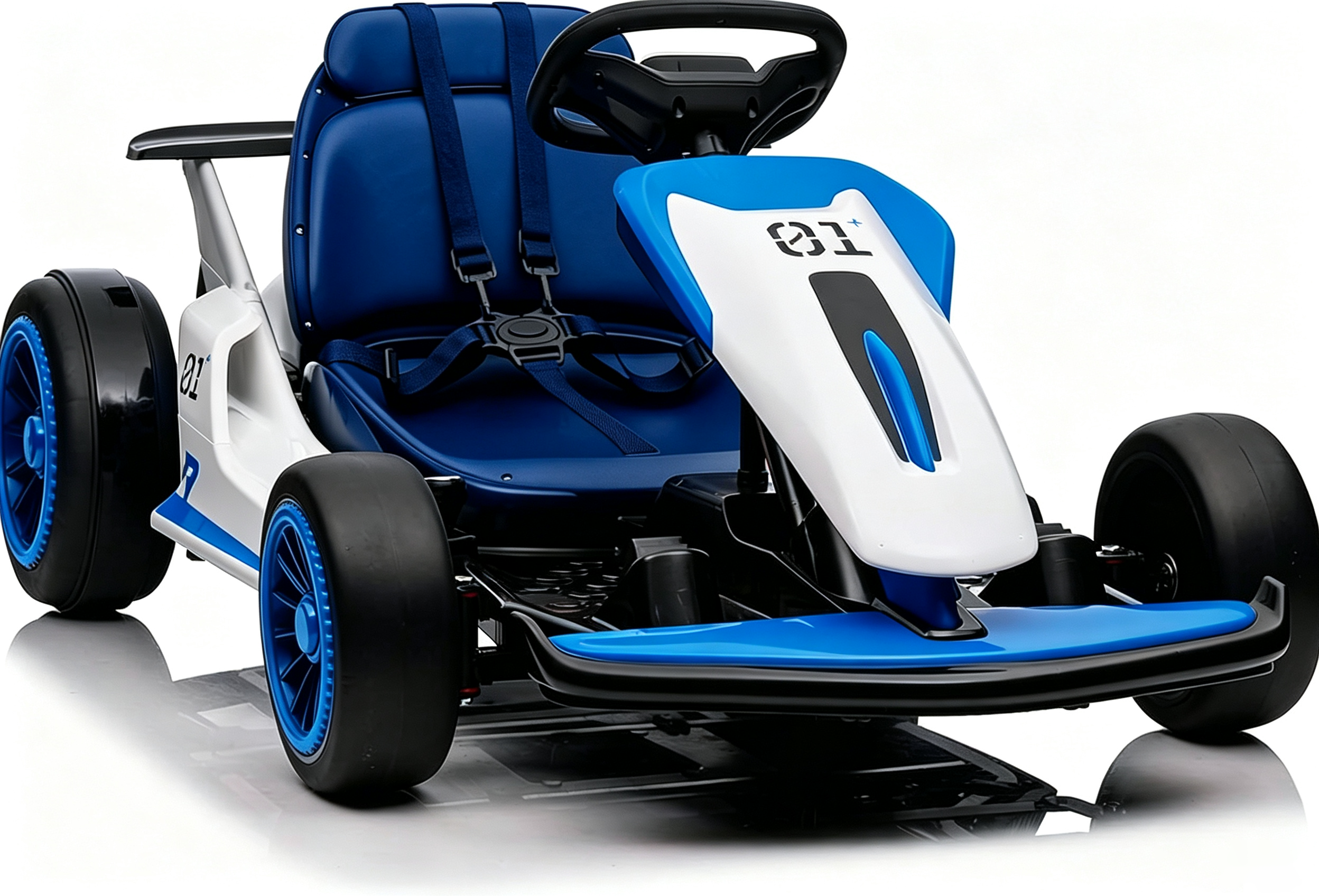 Kids Go Kart, Ride On Drift Kart with Dual 200W Motors, 24V Battery Powered Electric Drift Car, Outdoor 2-Speed Ride On Racing Toy for Boys Girls 6+, 8.1 Mph Max Speed, Red+White