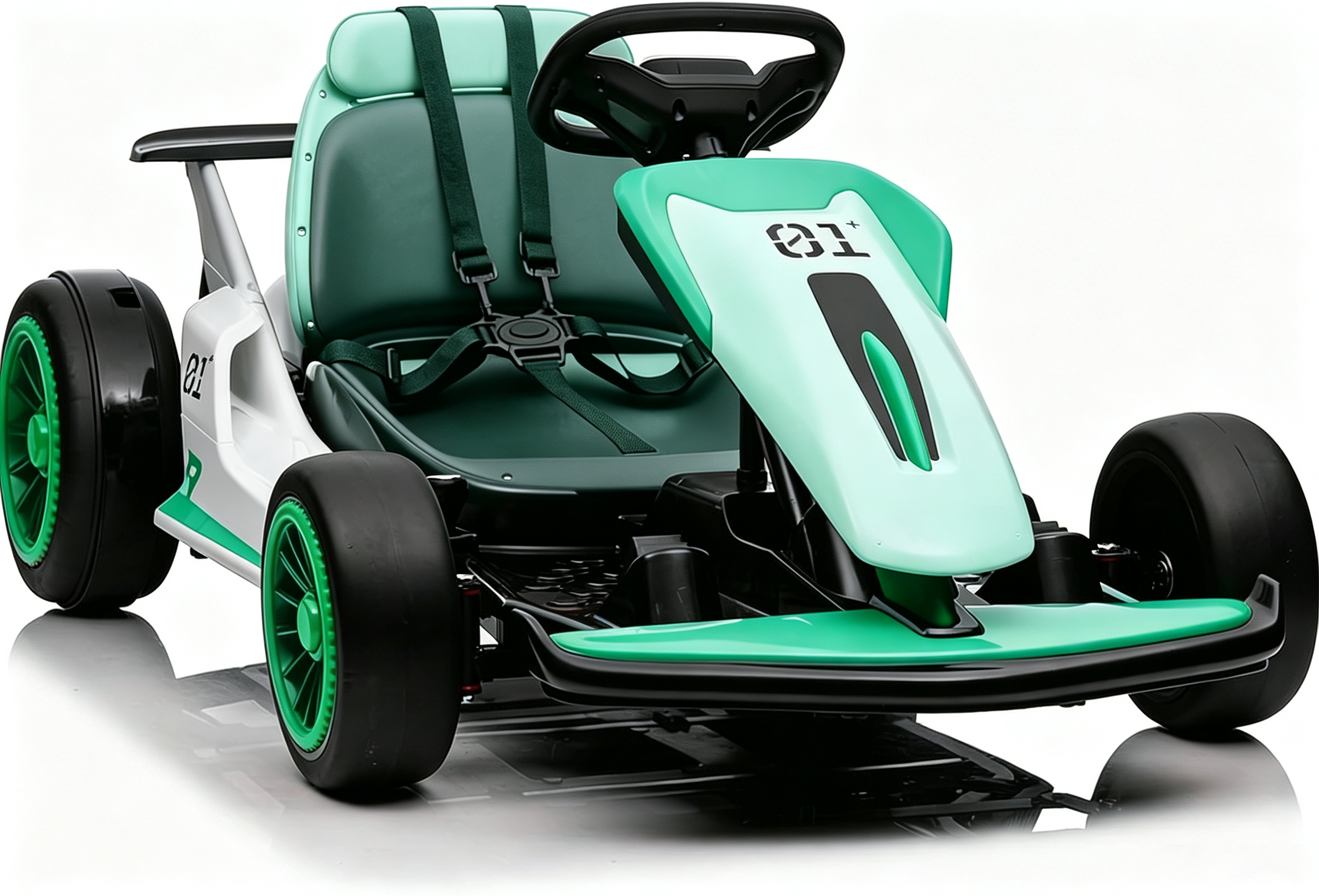 Kids Go Kart, Ride On Drift Kart with Dual 200W Motors, 24V Battery Powered Electric Drift Car, Outdoor 2-Speed Ride On Racing Toy for Boys Girls 6+, 8.1 Mph Max Speed, Red+White