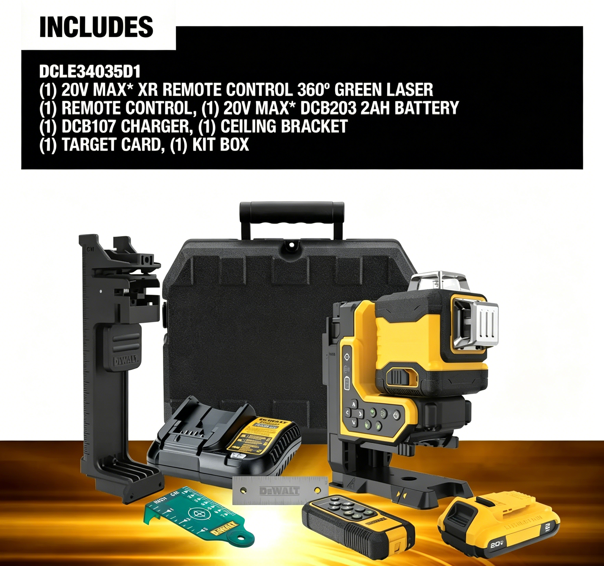 20V Remote Control 360° Line Laser Kit