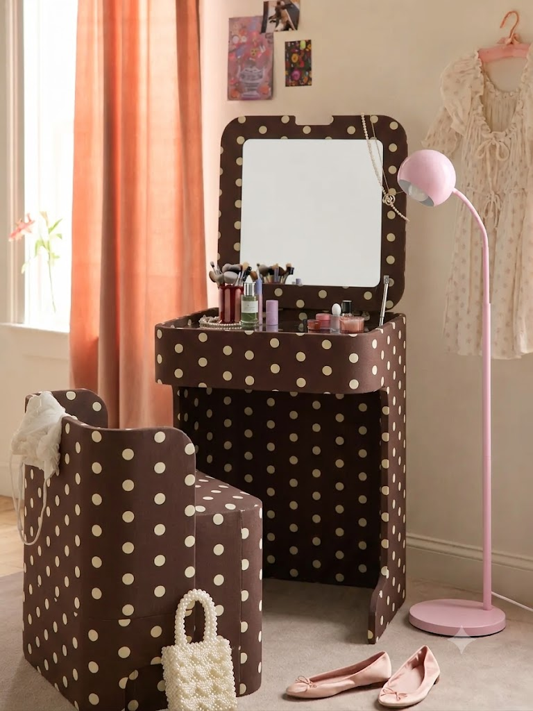 Whzyxd Upholstered Vanity & Stool Set