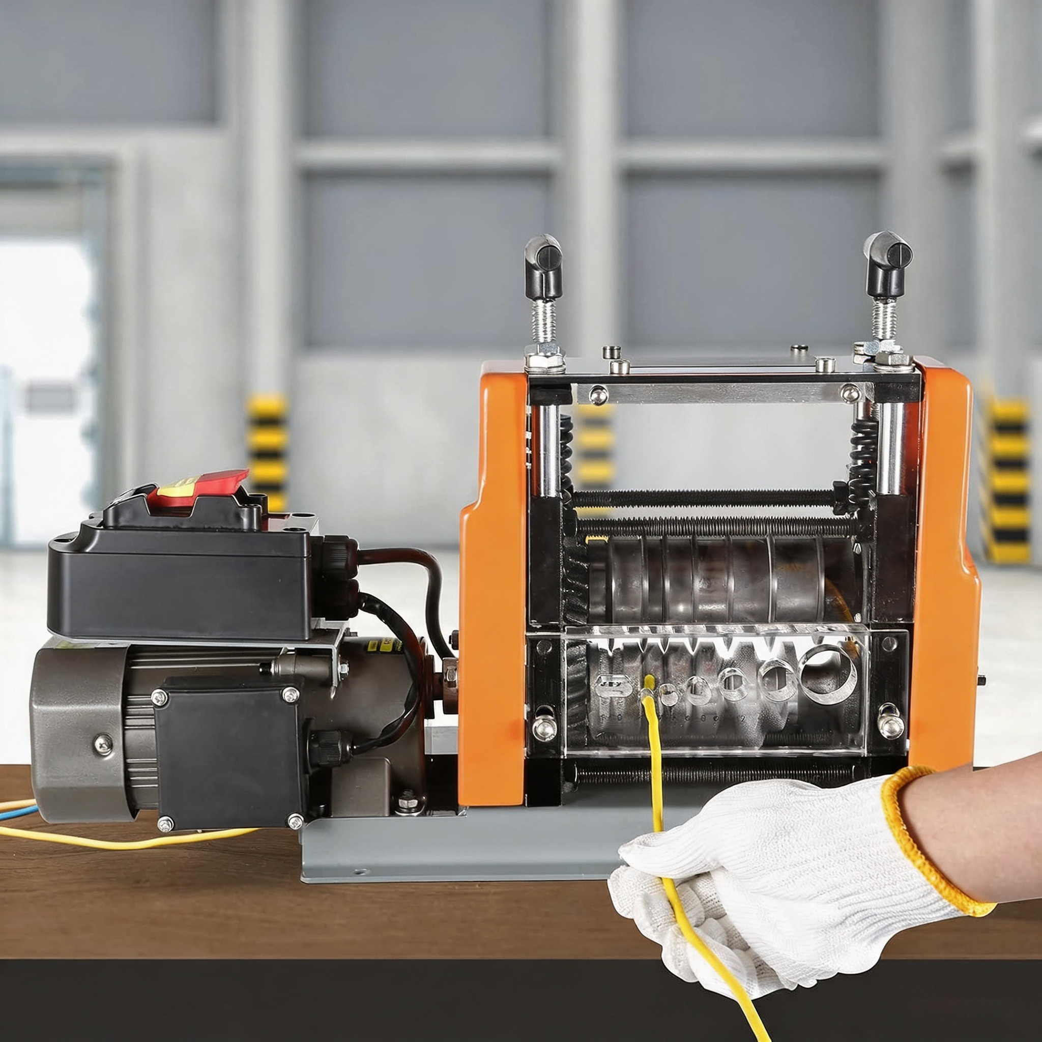 VEVOR Electric Wire Stripping Machine 0.06"-0.98" Automatic Wire Stripper | 60W Copper Cable Stripper with 7 Channels, Transparent Cover, Adjustable Knob, for Wire Stripping Scrap Copper Recycling