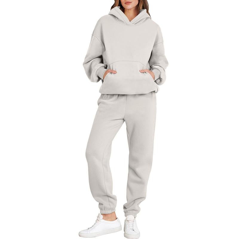 Women’s Casual 2 Piece Hoodie and Jogger Sweatsuit Set - Oversized Y2K Style