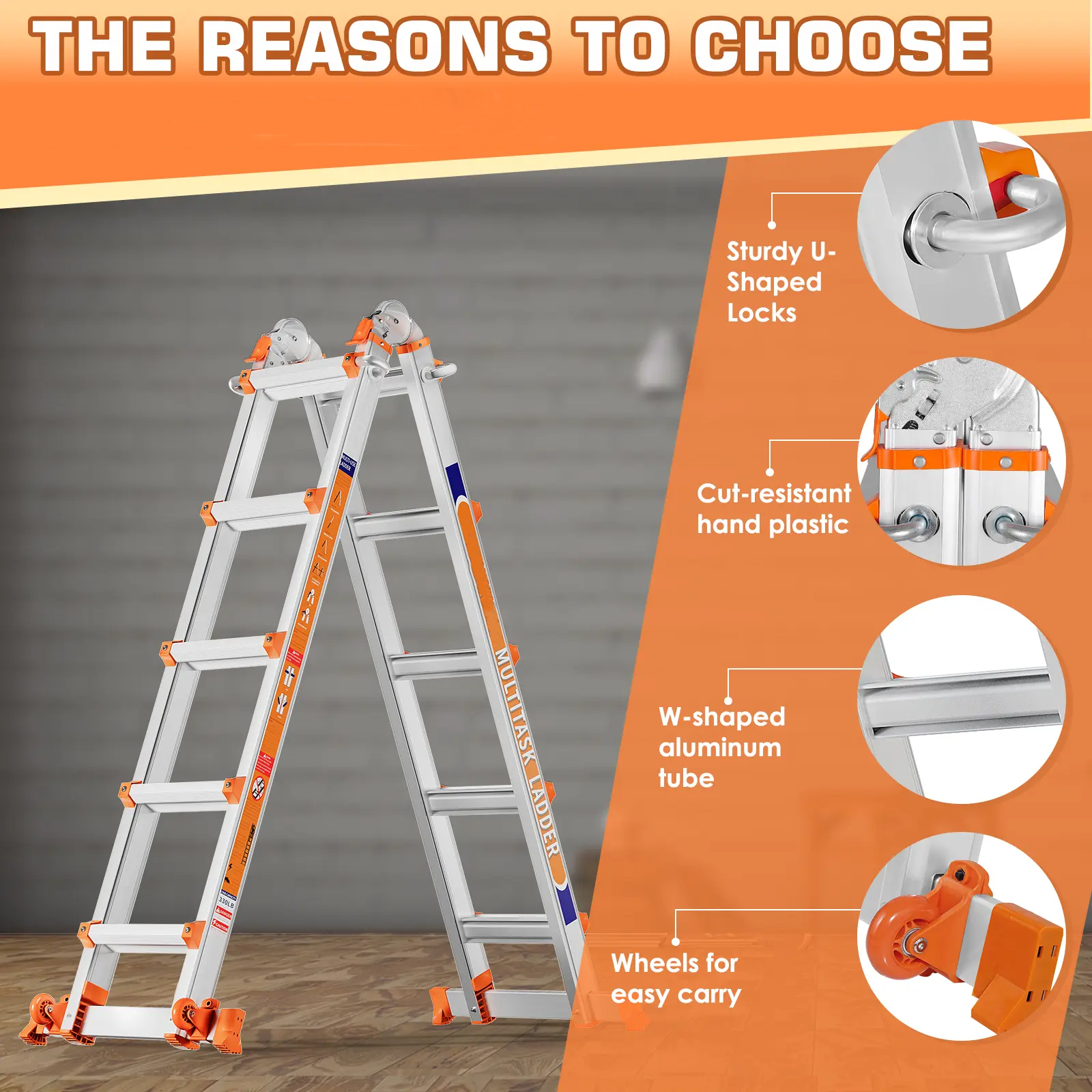 LeveLeve Extendable Telescopic Multi-Position Ladder for Home & Outdoors