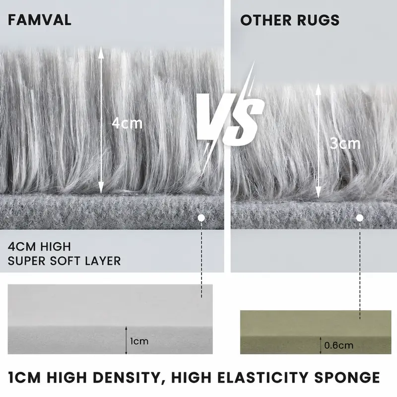 FAMVAL Fluffy Area Rug for Living Room Bedroom