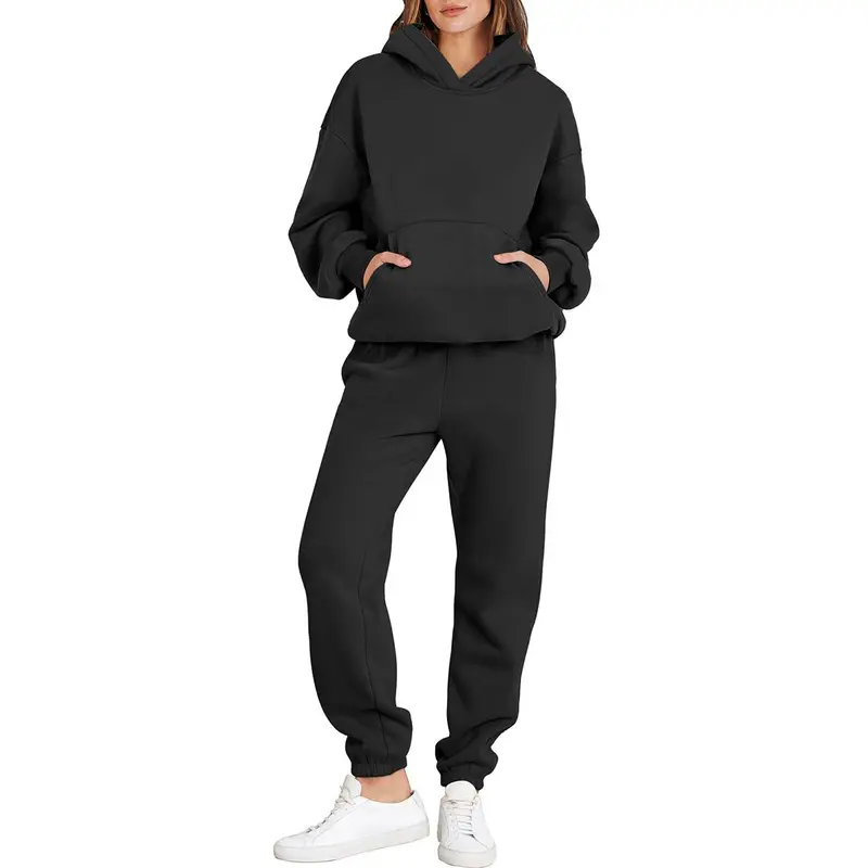 Women’s Casual 2 Piece Hoodie and Jogger Sweatsuit Set - Oversized Y2K Style