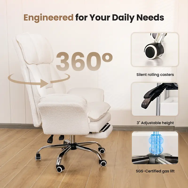 Big and Tall Office Chair, Flip Armrests for Pets & Cross Legged Sitting