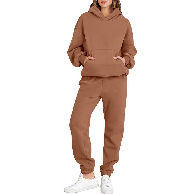 Women’s Casual 2 Piece Hoodie and Jogger Sweatsuit Set - Oversized Y2K Style
