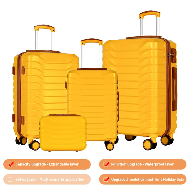 4 Piece Expandable Hardshell Luggage Set with TSA Lock