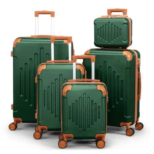 5-Piece ABS Luggage Set with Spinner Wheels & TSA Lock