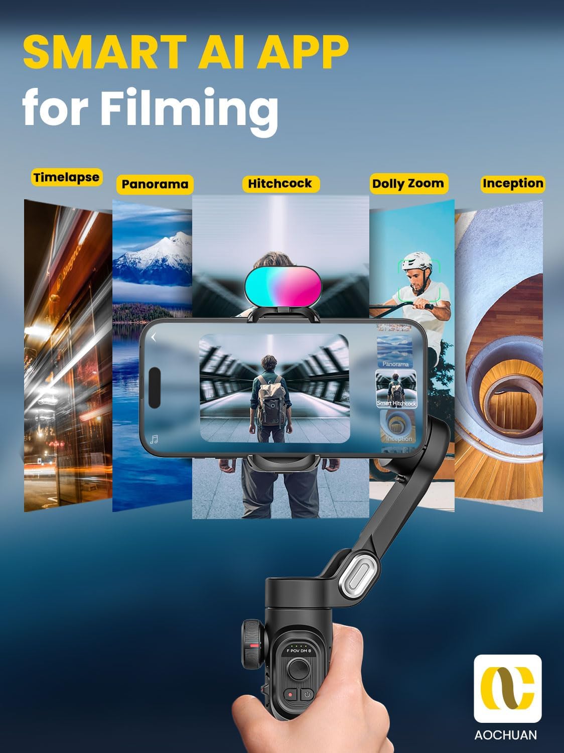 Phone Gimbal Stabilizer for iPhone 15 Pro Max Android Phones with Extension Rod 3-Axis Phone Gimbal Stabilizer with Follow Focus for Vlogging TikTok YouTube(Smart XE Combo1)
