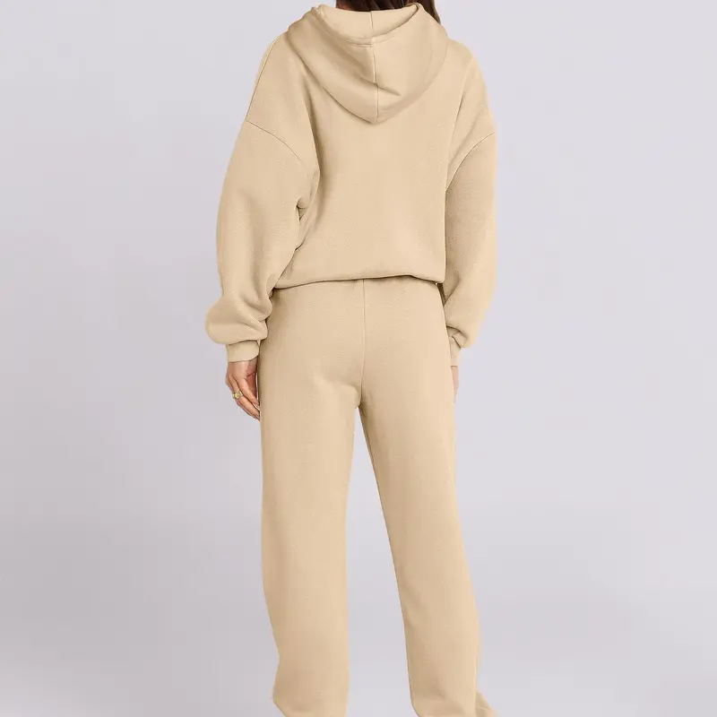 Women’s Casual 2 Piece Hoodie and Jogger Sweatsuit Set - Oversized Y2K Style