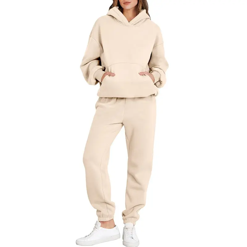Women’s Casual 2 Piece Hoodie and Jogger Sweatsuit Set - Oversized Y2K Style