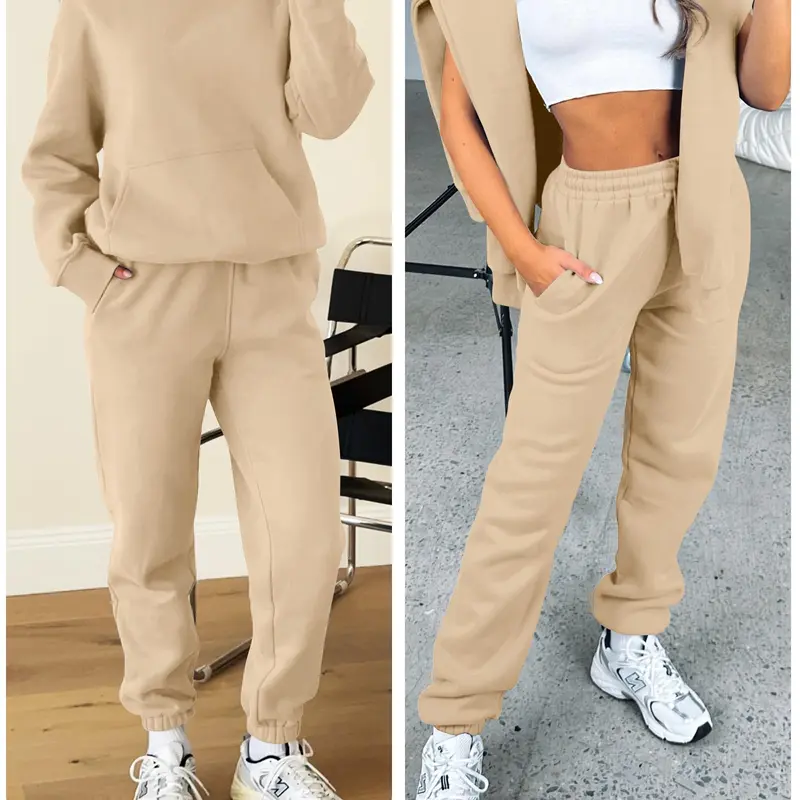 Women’s Casual 2 Piece Hoodie and Jogger Sweatsuit Set - Oversized Y2K Style