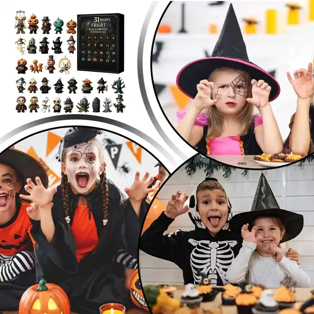 Halloween Advent Calendar 2025 31 Nights Horror Toy Countdown Box With Collectible Figures