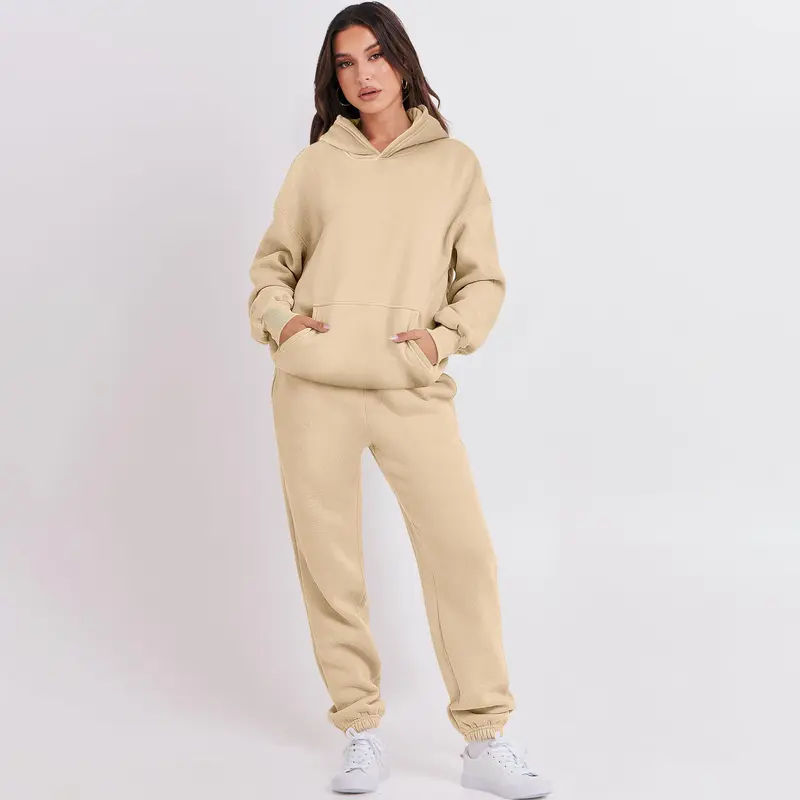 Women’s Casual 2 Piece Hoodie and Jogger Sweatsuit Set - Oversized Y2K Style
