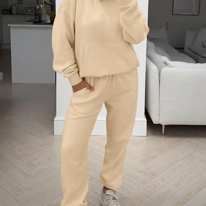 Women’s Casual 2 Piece Hoodie and Jogger Sweatsuit Set - Oversized Y2K Style