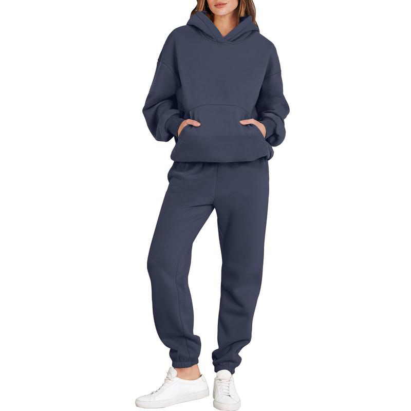 Women’s Casual 2 Piece Hoodie and Jogger Sweatsuit Set - Oversized Y2K Style