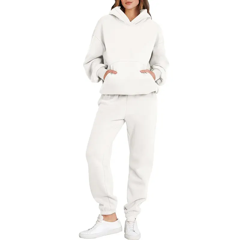 Women’s Casual 2 Piece Hoodie and Jogger Sweatsuit Set - Oversized Y2K Style