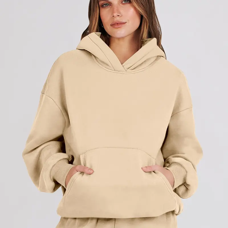 Women’s Casual 2 Piece Hoodie and Jogger Sweatsuit Set - Oversized Y2K Style