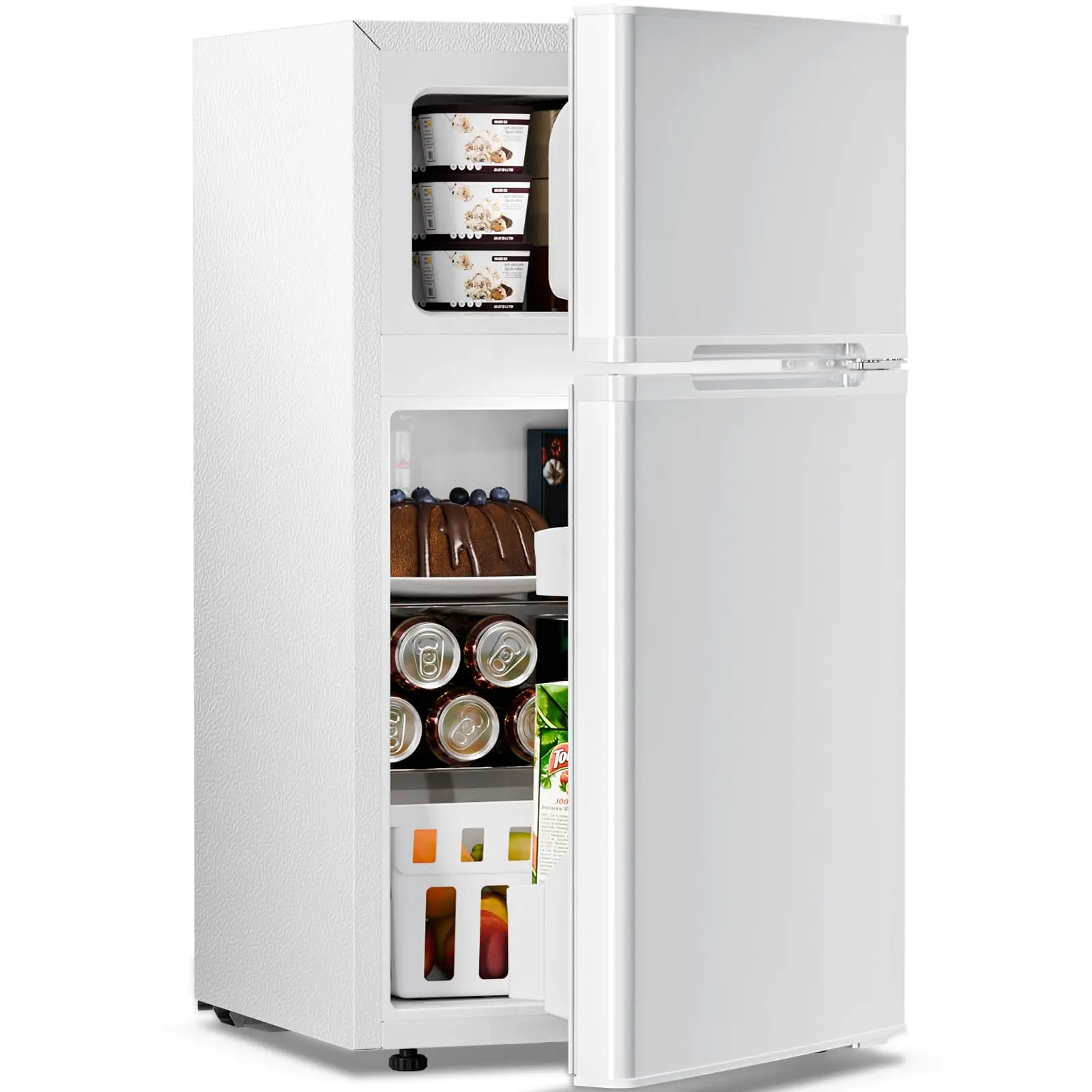 Antarctic Star Mini Compact Refrigerator 3.2 Cu.Ft. Double Door