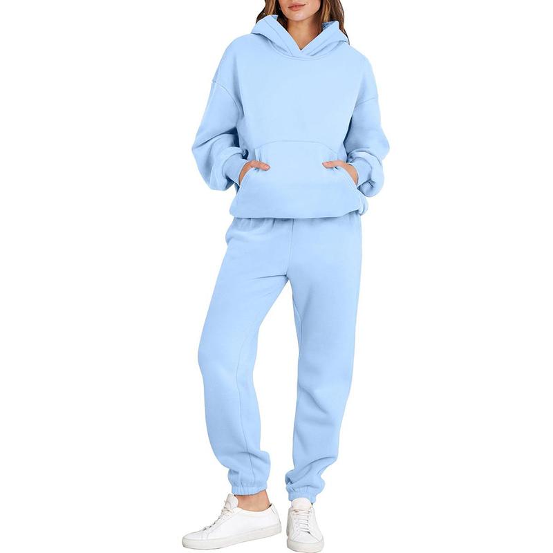 Women’s Casual 2 Piece Hoodie and Jogger Sweatsuit Set - Oversized Y2K Style