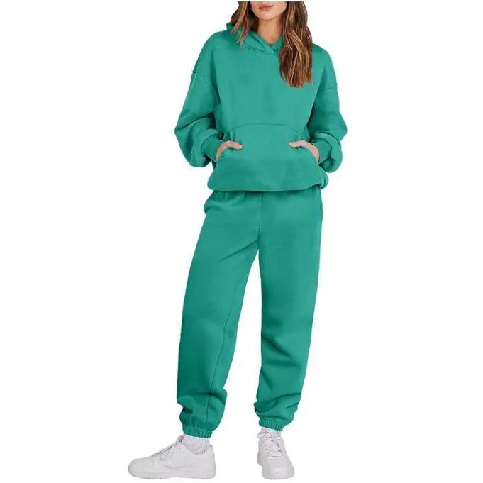 Women’s Casual 2 Piece Hoodie and Jogger Sweatsuit Set - Oversized Y2K Style