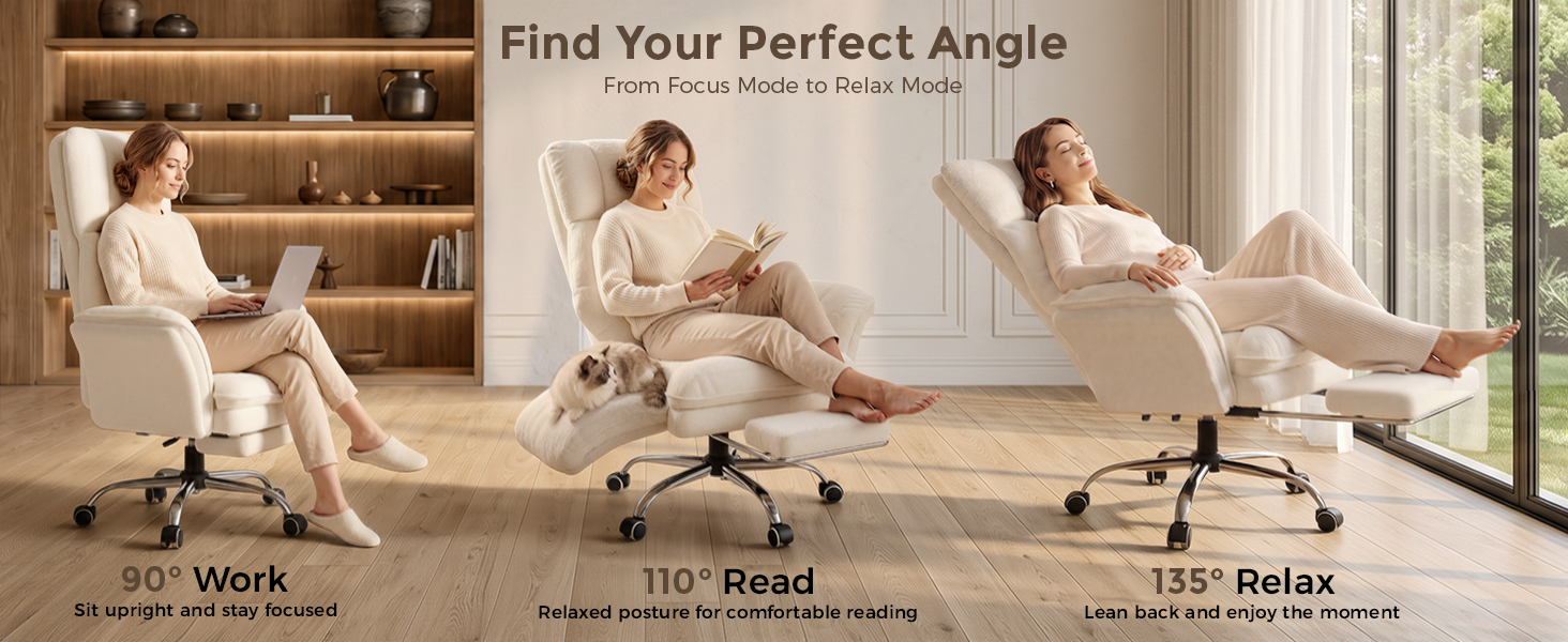Recline angles 90 110 135 degrees