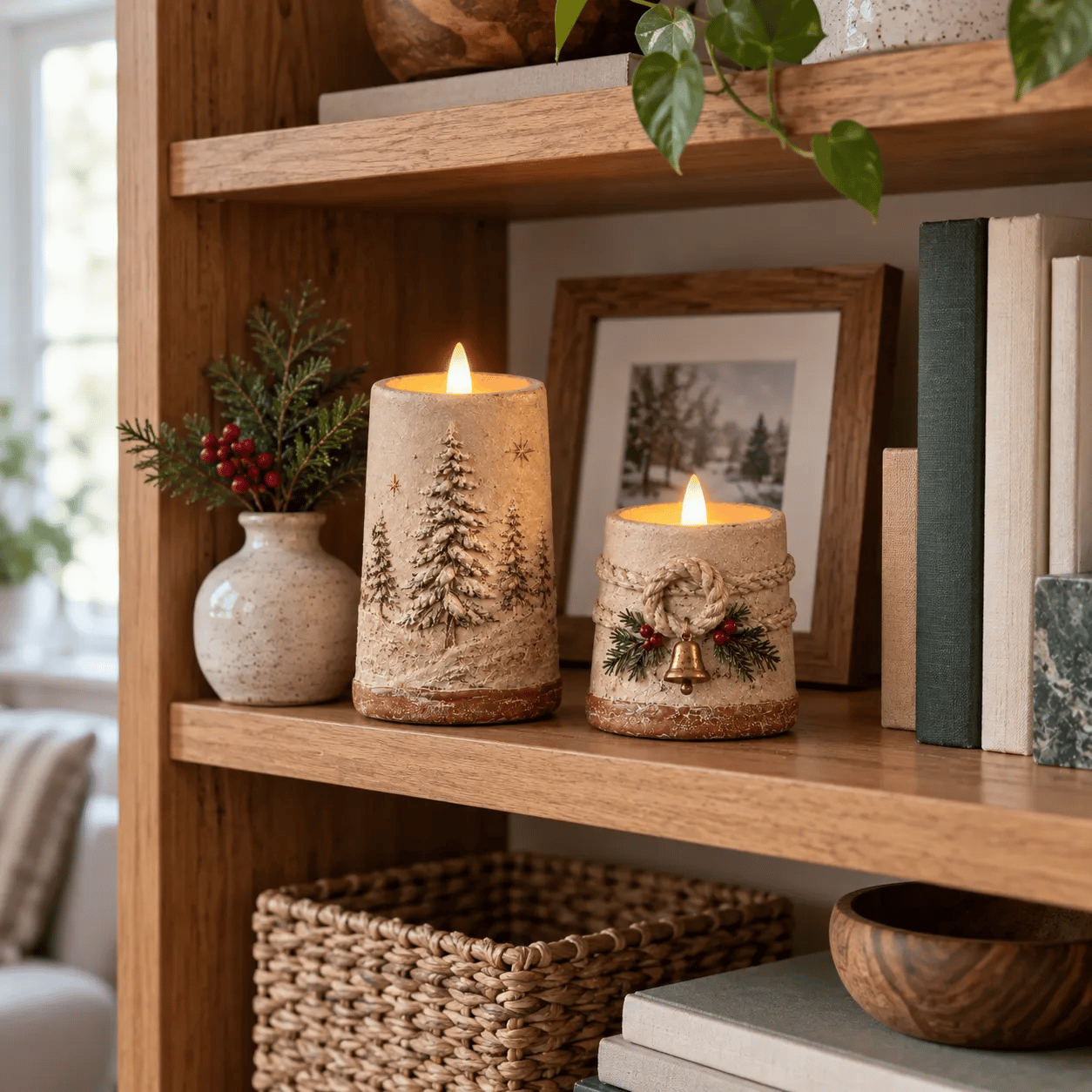 🕯️🎄 Elegant Manor Christmas Decor: 2 Flameless LED Candles ⭐